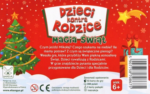 Dzieci kontra Rodzice Magia Świąt gra świąteczna z pytaniami 6+ Kangur