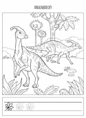 Kolorowanka edukacyjna Dinozaury szlaczki ćwiczenia grafomotoryczne Pryzmat