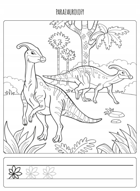 Kolorowanka edukacyjna Dinozaury szlaczki ćwiczenia grafomotoryczne Pryzmat