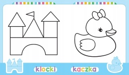 Kolorowanka malucha 2+ Zabawki Malowanka z gruby obrys naklejki Aksjomat