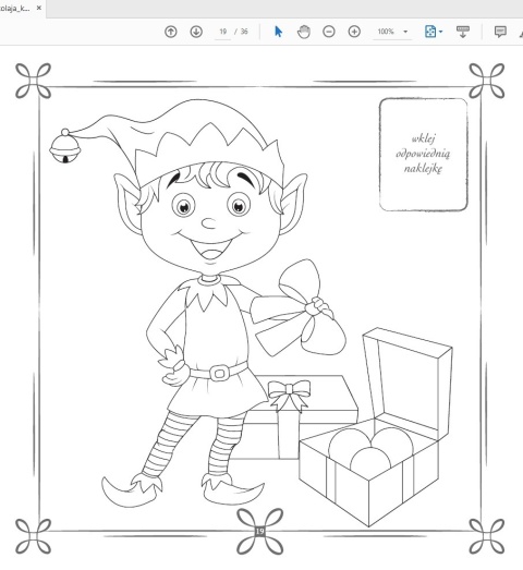 Kolorowanka z kredką Fabryka Św. Mikołaja 36 stron 40 naklejek 3+ Malowanka