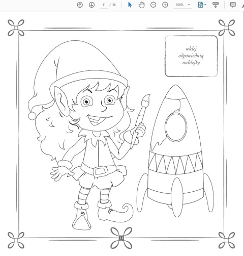 Kolorowanka z kredką Fabryka Św. Mikołaja 36 stron 40 naklejek 3+ Malowanka