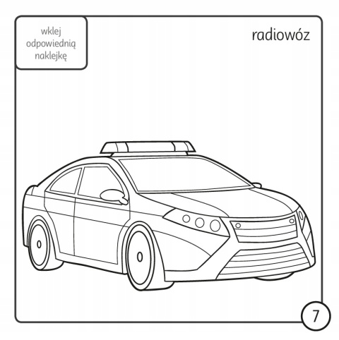 Kolorowanka z kredką Pojazdy Malowanka 24 naklejki kredka 11 kolorów