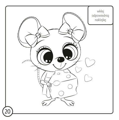 Kolorowanka z kredką dla dziewczynek 3+ 24 strony naklejki Malowanka