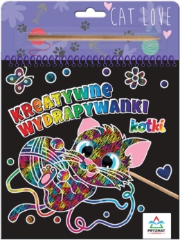 Kreatywna wydrapywanka Kotki książeczka z rysikiem dla dzieci 3+