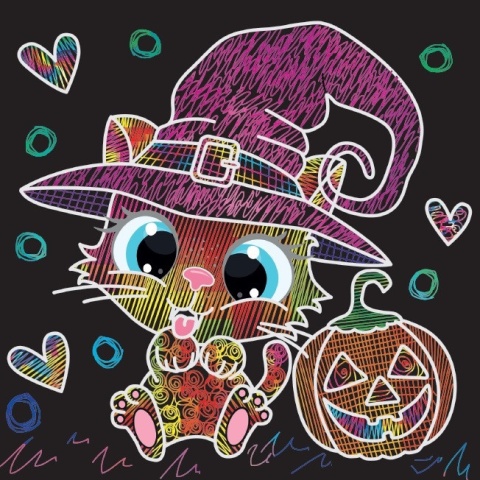 Kreatywna wydrapywanka Kotki książeczka z rysikiem dla dzieci 3+