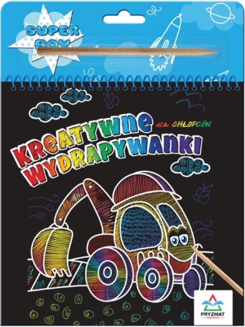 Kreatywna wydrapywanka dla chłopców 3+ książeczka z rysikiem dla dzieci