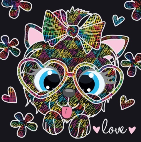 Kreatywne wydrapywanki Pieski 16 stron rysik dla dzieci 3+ zdrapka