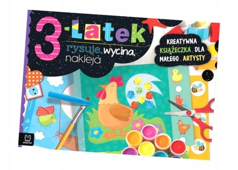 Książeczka kreatywna 3+ rysowanie wycinanie naklejki aktywizujące zadania