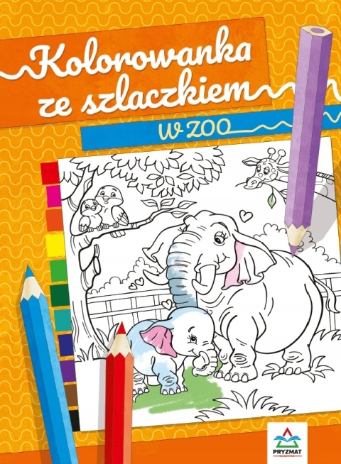 Malowanka ze szlaczkiem W ZOO Kolorowanka dla dzieci ze zwierzątkami