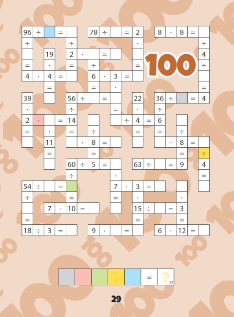 Matematyka w krzyżówkach mnożenie dzielenie do 100 ćwiczenia dla dzieci 7+