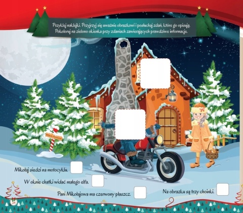 Mikołajowe zagadki kreatywna świąteczna książeczka dla dzieci 30 naklejki