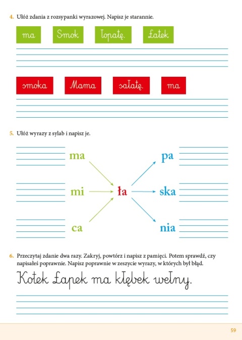 Pierwszy elementarz Edukacja polonistyczna nauka czytania i pisania 6+