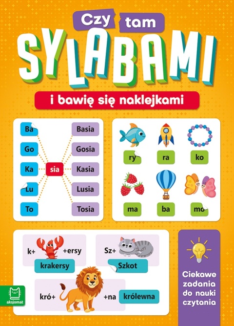 Czytam sylabami i naklejam Czytanie sylabowe Książka do nauki czytania