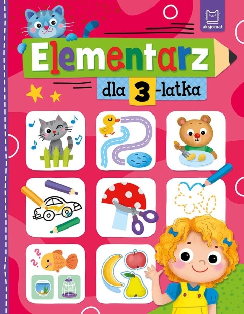 Elementarz dla 3 latka Aksjomat książka edukacyjna z naklejkami dla dzieci