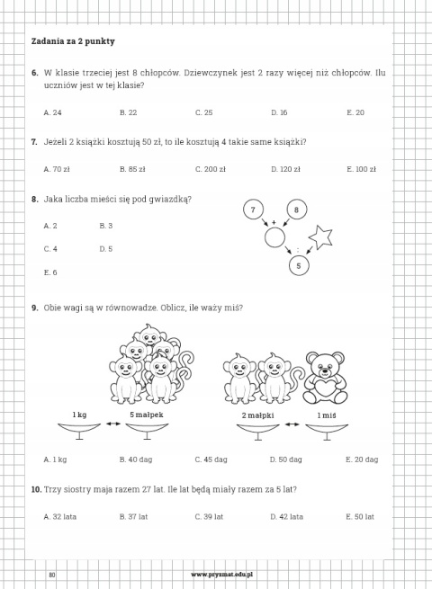 Kalkulatorek Matematyka dla ucznia klasa 3 przygotowanie do konkurs kangur