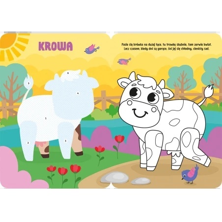 Kolorowanka dla dzieci duże naklejki zwierzęta na wsi od 3 lat