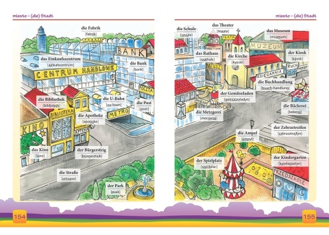 Książeczka Ilustrowany słownik niemiecko-polski pol-niem wymowa GREG