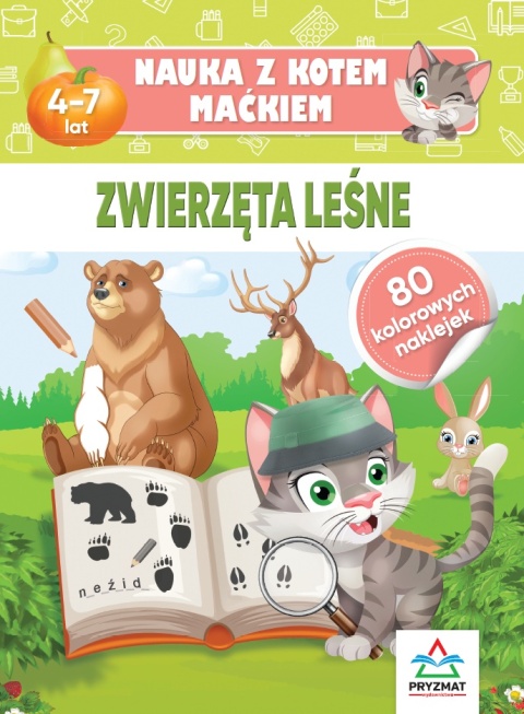 Książeczka edukacyjna Nauka z kotem Maćkiem Zwierzęta leśne dla dzieci 4+