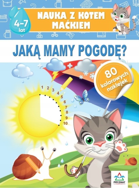 Książeczka edukacyjna dla dzieci Nauka z kotem Maćkiem Jaką mamy pogodę