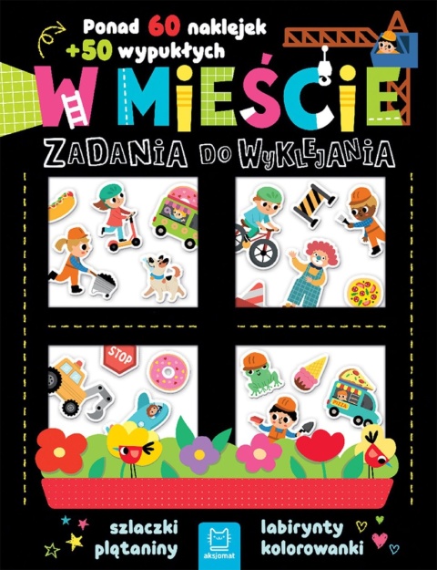 Książeczka z naklejkami 3D wypukłe łamigłówki zadania labirynty Kotek