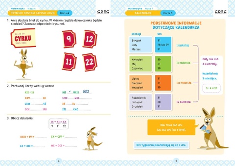 Matematyka karty pracy w szkole i w domu klasa 4 szkoły podstawowej GREG