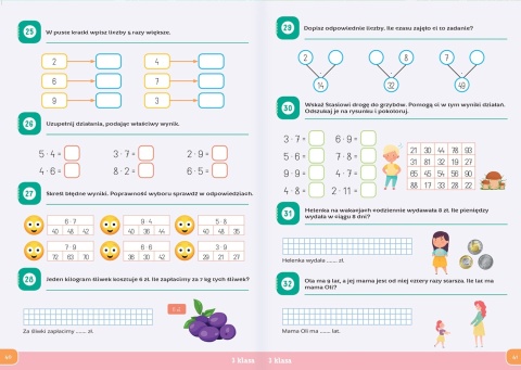 Matematyka klasa 1-3 Ćwiczenia dla dzieci Książka Edukacyjna Aksjomat