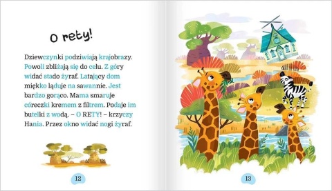 Nauka czytania sylabami duże litery Afryka Hania i Tosia pierwsza czytanka