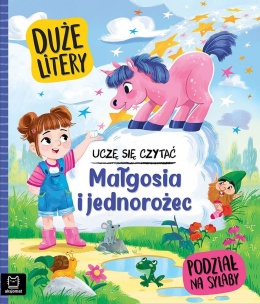 Nauka czytania sylabami duże litery Jednorożec Pinkuś książka
