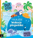 Nauka czytania sylabami duże litery Wakacje pingwinka książka