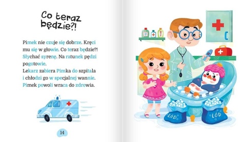 Nauka czytania sylabami duże litery Wakacje pingwinka książka