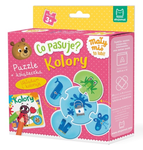 Puzzle edukacyjne + książeczka dla dzieci Co pasuje Kolory Aksjomat 3+