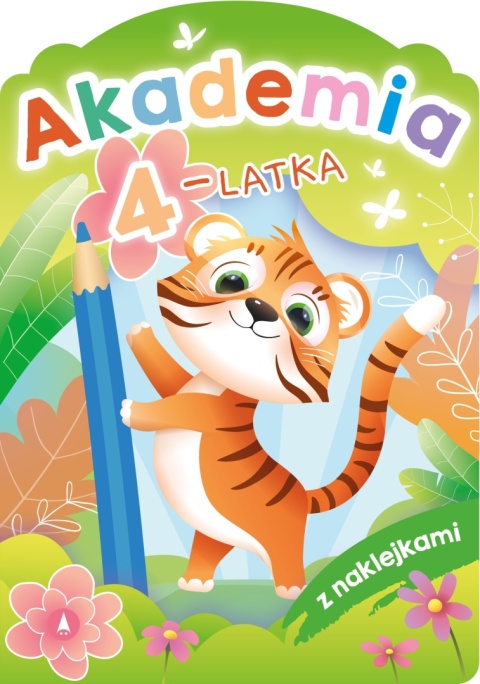 Akademia 4 latka książka dla dzieci z naklejkami edukacyjna nauka 4+