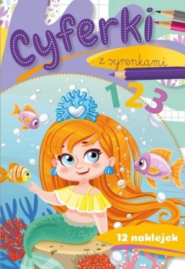 Cyferki z syrenkami dla dzieci książeczka edukacyjna z naklejkami