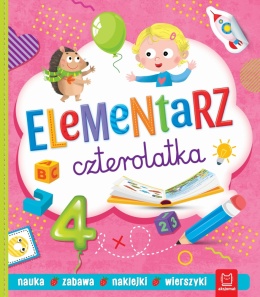 Elementarz czterolatka nauka zabawa naklejki książka dla dzieci i nauki