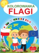 Flagi świata kolorowanka edukacyjna dzieci Malowanka Książka A4 32 strony