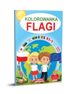 Flagi świata kolorowanka edukacyjna dzieci Malowanka Książka A4 32 strony