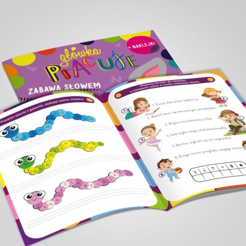 Główka pracuje zabawa słowem nauka liter naklejki Dragon Martel