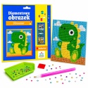 Haft diamentowy dla dzieci obrazek wyklejanka mozaika dinozaur 19x19