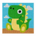 Haft diamentowy dla dzieci obrazek wyklejanka mozaika dinozaur 19x19