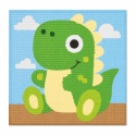 Haft diamentowy dla dzieci obrazek wyklejanka mozaika dinozaur 19x19