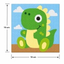Haft diamentowy dla dzieci obrazek wyklejanka mozaika dinozaur 19x19