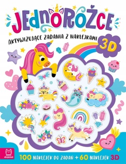 Jednorożce zadania naklejki 3D labirynty łamigłówki dla dzieci różowa