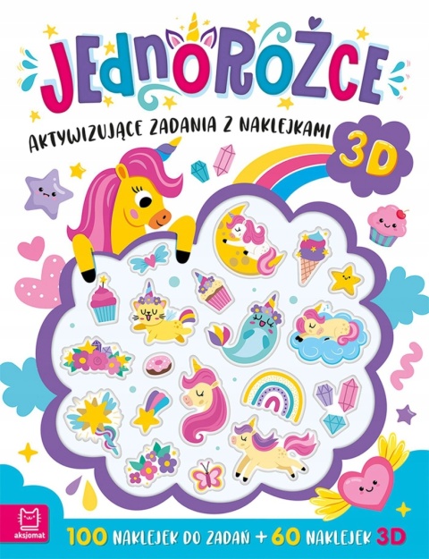 Jednorożce zadania naklejki 3D labirynty łamigłówki dla dzieci różowa