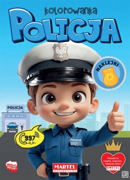 Kolorowanka Policja samochody policyjne naklejki Martel Malowanka