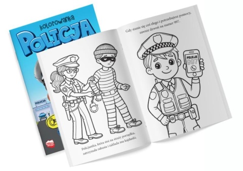 Kolorowanka Policja samochody policyjne naklejki Martel Malowanka