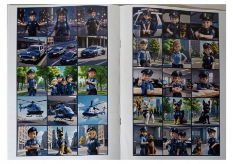 Kolorowanka Policja samochody policyjne naklejki Martel Malowanka