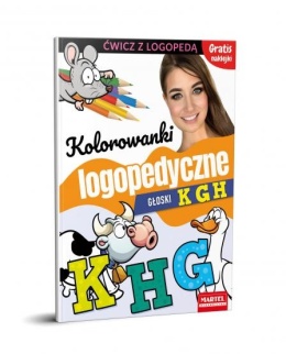 Kolorowanka logopedyczna ćwiczenia wymowy Głoski K G H Martel 16s