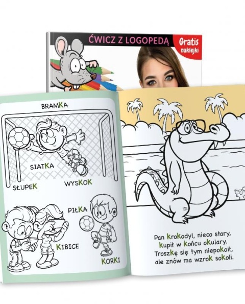 Kolorowanka logopedyczna ćwiczenia wymowy Głoski K G H Martel 16s