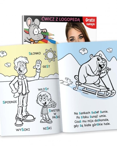 Kolorowanka logopedyczna ćwiczenia wymowy Głoski S Z C DZ Martel 16s